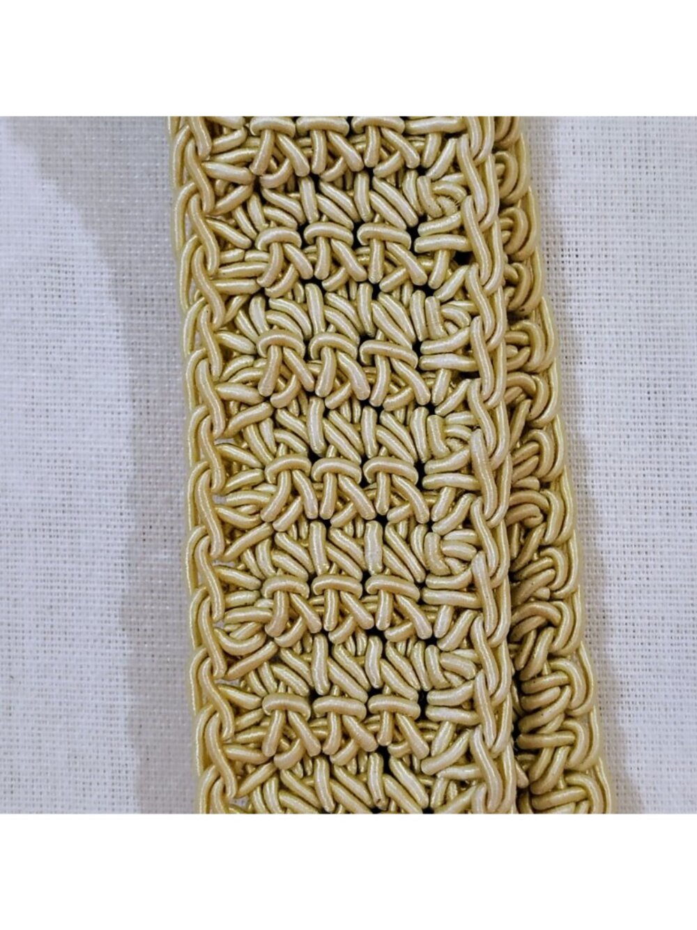 Woven Shoulder Bag Beige Zipper Lightweight Summer Tote Durable Crochet Design - Picture 15 of 16